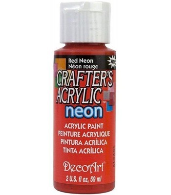 DecoArt Crafters Acrylic Neon - Red 2oz 